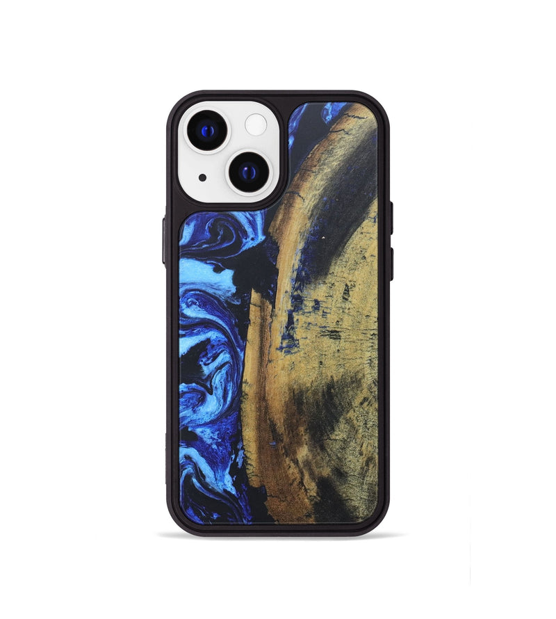 iPhone 13 mini Wood+Resin Phone Case - Stephen (Blue, 686081)