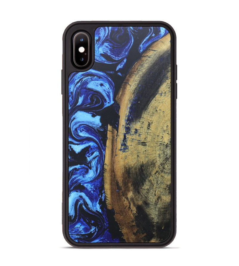 iPhone Xs Max Wood+Resin Phone Case - Stephen (Blue, 686081)