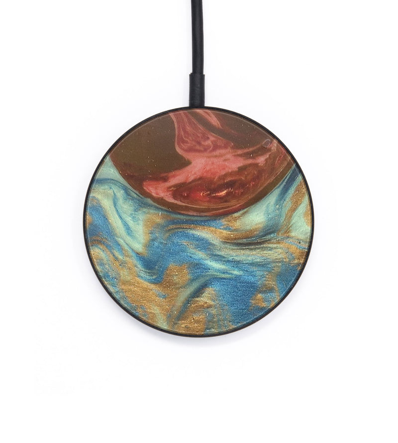 Circle ResinArt Wireless Charger - Neil (Teal & Gold, 686163)