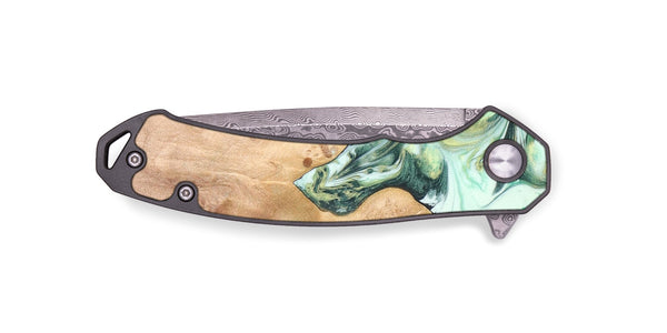 EDC Wood+Resin Pocket Knife - Cade (Green, 686177)