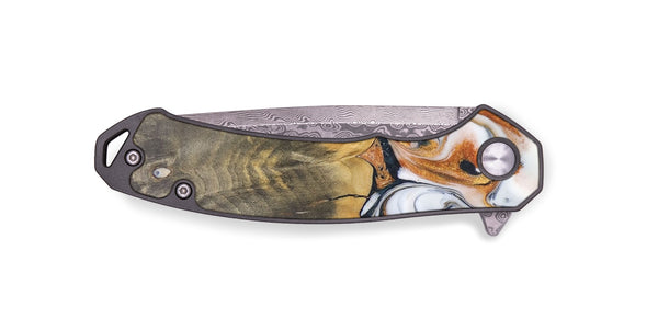 EDC Wood+Resin Pocket Knife - Harlow (Teal & Gold, 686181)