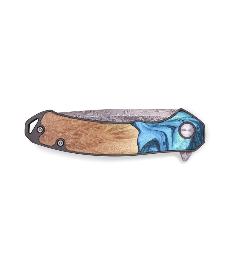 EDC Wood+Resin Pocket Knife - Marcella (Blue, 686194)