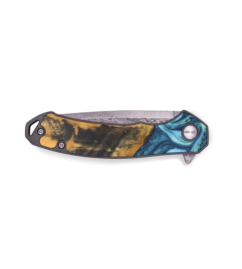 EDC Wood+Resin Pocket Knife - Jessie (Blue, 686196)