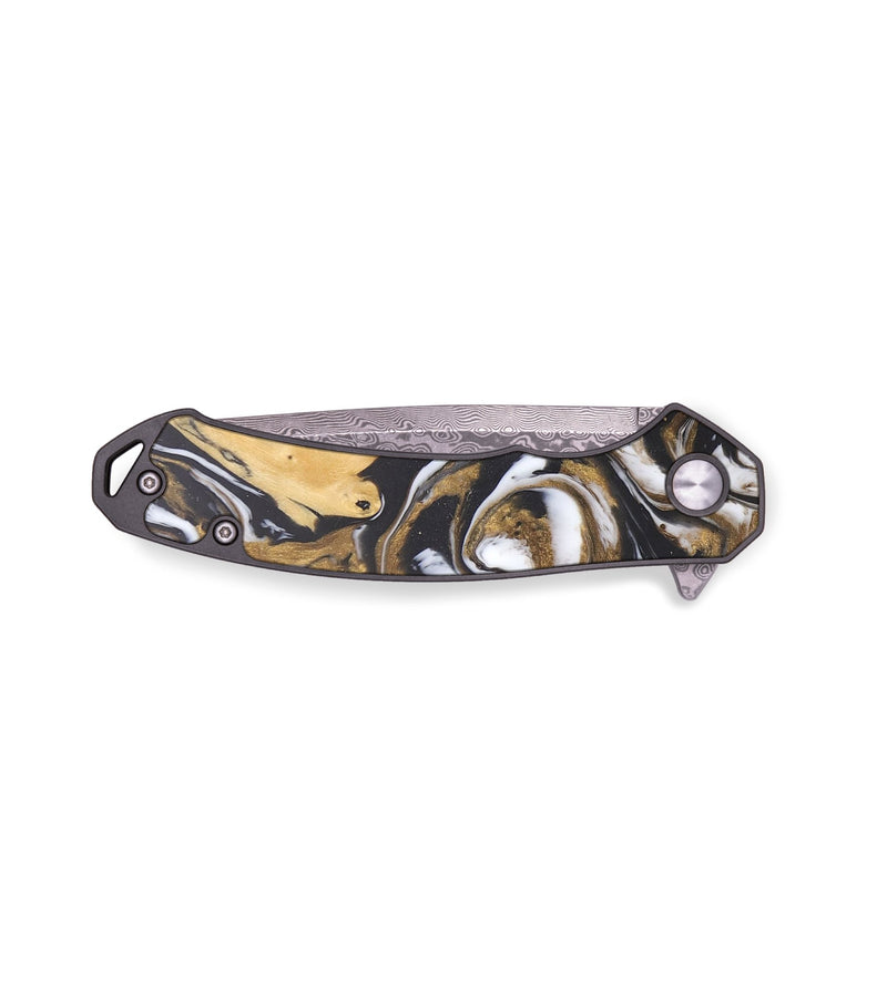 EDC Wood+Resin Pocket Knife - Sullivan (Black & White, 686198)