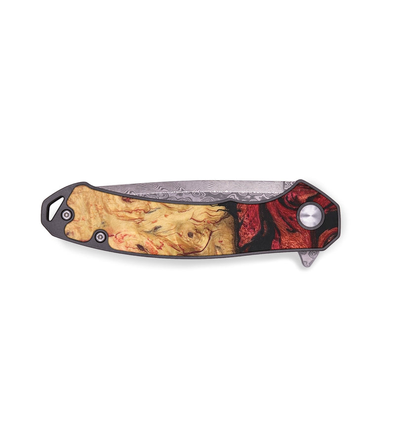 EDC Wood+Resin Pocket Knife - Lila (Red, 686222)