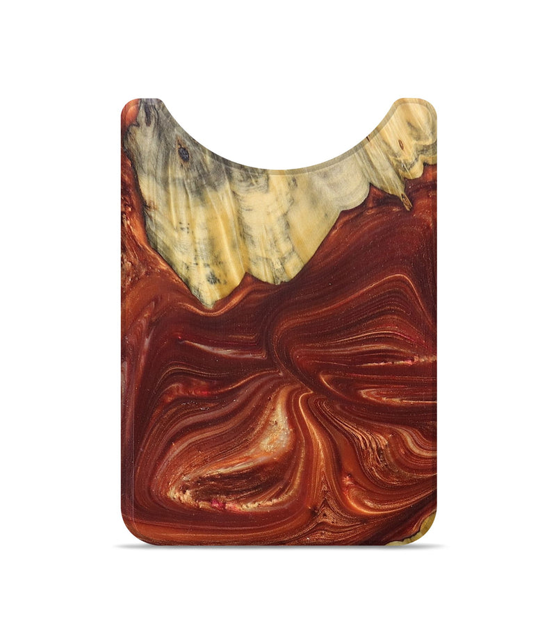 Live Edge Wood+Resin Wallet - Autumn (Red, 686301)
