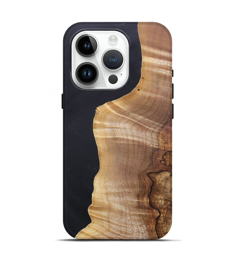 iPhone 15 Pro Wood+Resin Live Edge Phone Case - Sherlyn (Pure Black, 686328)