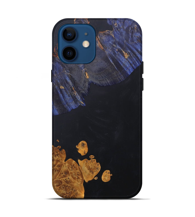 iPhone 12 Wood+Resin Live Edge Phone Case - Gianna (Pure Black, 686330)