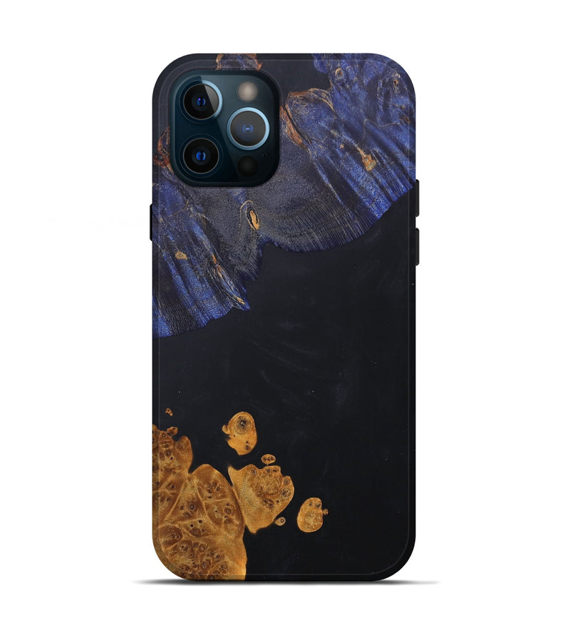 iPhone 12 Pro Wood+Resin Live Edge Phone Case - Gianna (Pure Black, 686330)