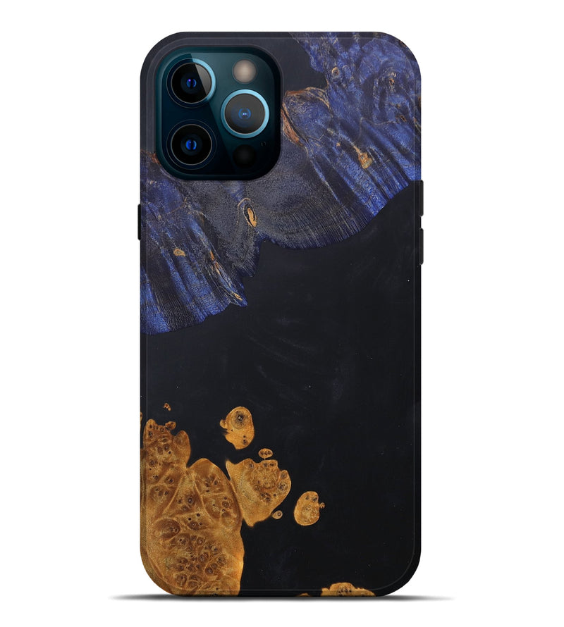 iPhone 12 Pro Max Wood+Resin Live Edge Phone Case - Gianna (Pure Black, 686330)