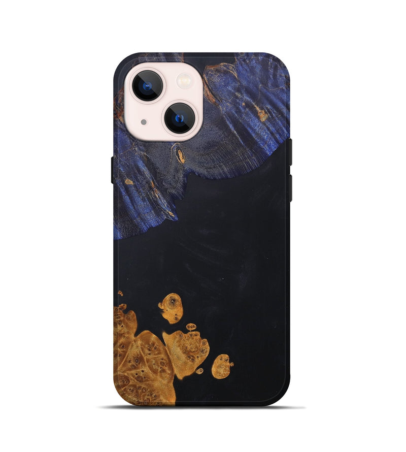 iPhone 13 mini Wood+Resin Live Edge Phone Case - Gianna (Pure Black, 686330)