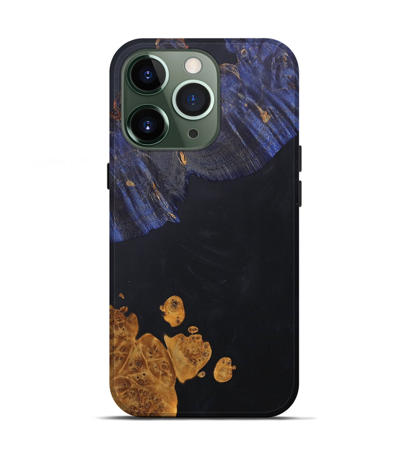 iPhone 13 Pro Wood+Resin Live Edge Phone Case - Gianna (Pure Black, 686330)