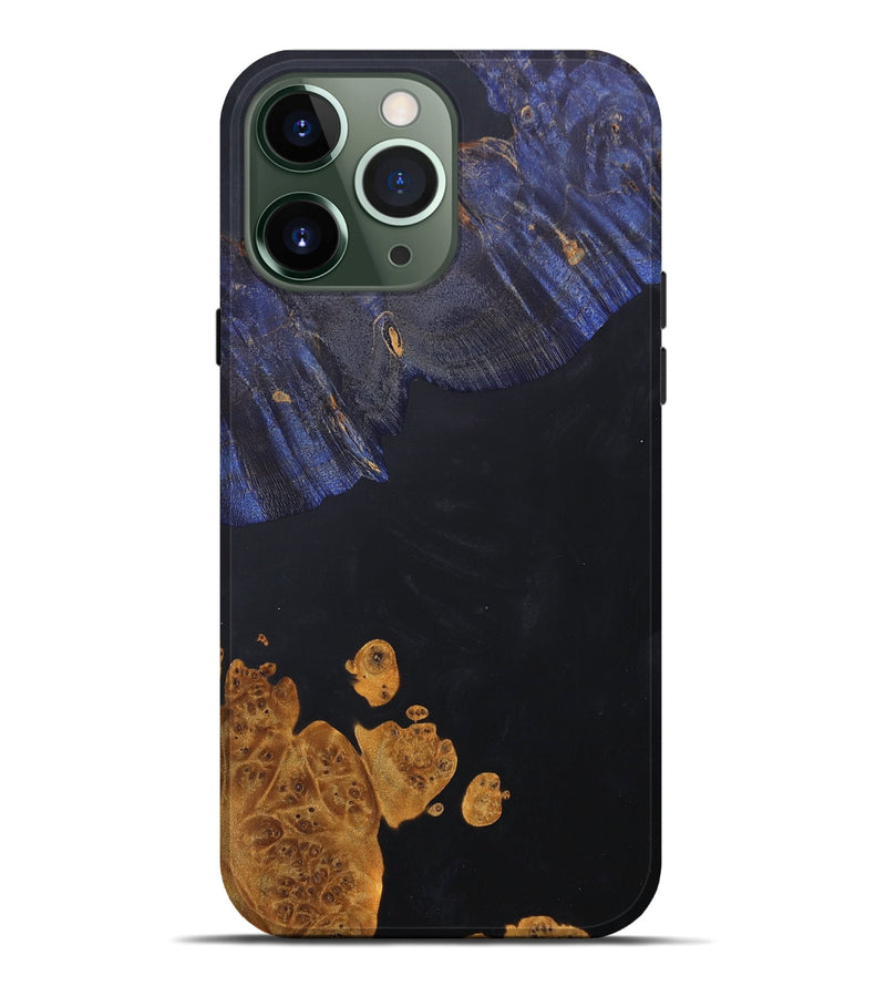 iPhone 13 Pro Max Wood+Resin Live Edge Phone Case - Gianna (Pure Black, 686330)
