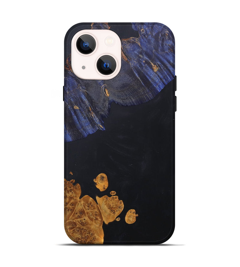 iPhone 14 Wood+Resin Live Edge Phone Case - Gianna (Pure Black, 686330)