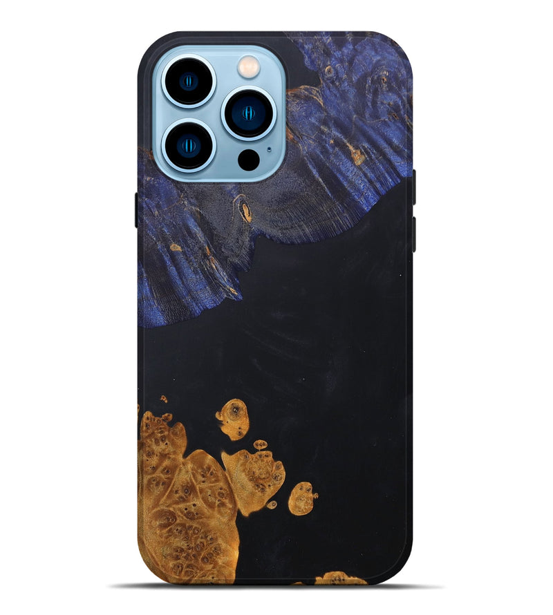 iPhone 14 Pro Max Wood+Resin Live Edge Phone Case - Gianna (Pure Black, 686330)