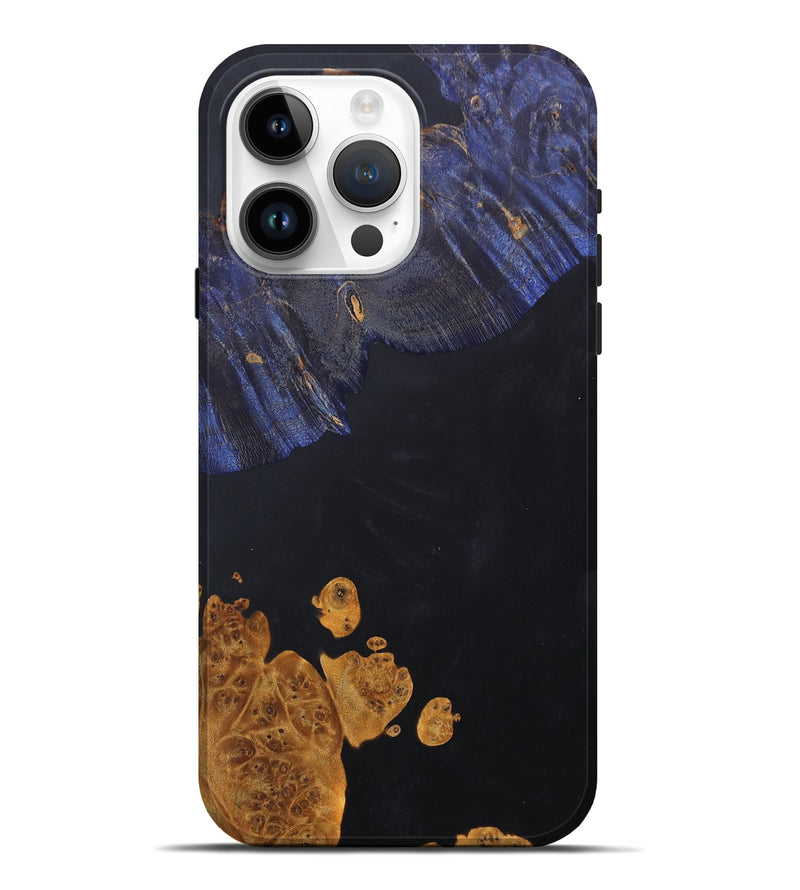 iPhone 15 Pro Max Wood+Resin Live Edge Phone Case - Gianna (Pure Black, 686330)