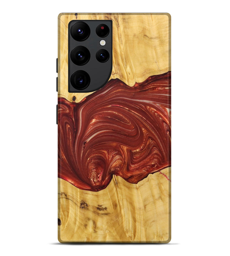 Galaxy S22 Ultra Wood+Resin Live Edge Phone Case - Xander (Red, 686335)