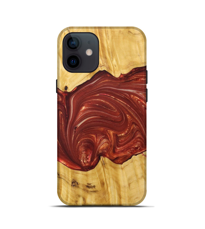 iPhone 12 mini Wood+Resin Live Edge Phone Case - Xander (Red, 686335)