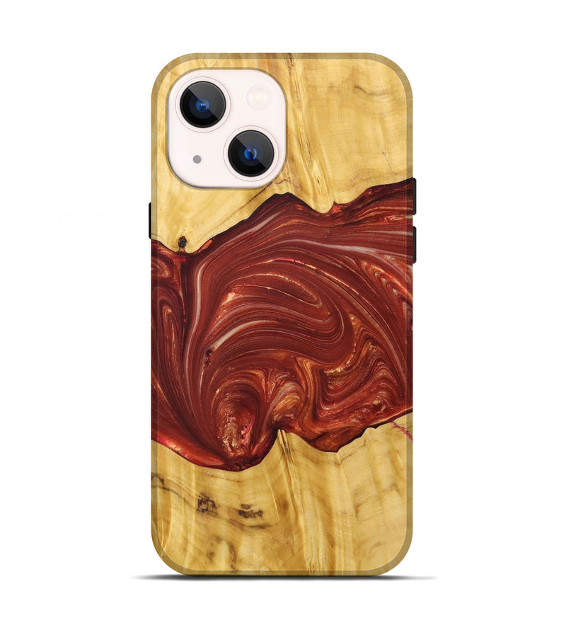 iPhone 13 Wood+Resin Live Edge Phone Case - Xander (Red, 686335)