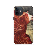 iPhone 12 mini Wood+Resin Live Edge Phone Case - Connie (Red, 686341)