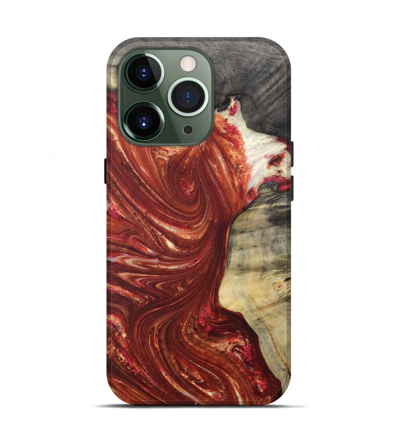 iPhone 13 Pro Wood+Resin Live Edge Phone Case - Connie (Red, 686341)