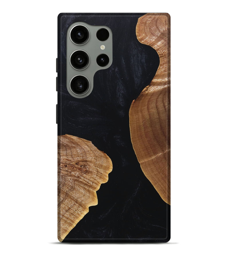 Galaxy S24 Ultra Wood+Resin Live Edge Phone Case - Ian (Pure Black, 686400)