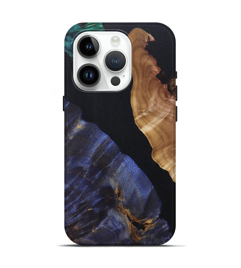 iPhone 15 Pro Wood+Resin Live Edge Phone Case - Ava (Pure Black, 686453)