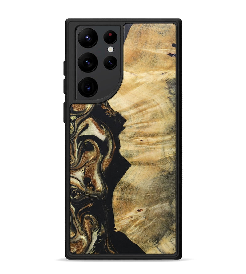 Galaxy S22 Ultra Wood+Resin Phone Case - Miguel (Black & White, 686542)