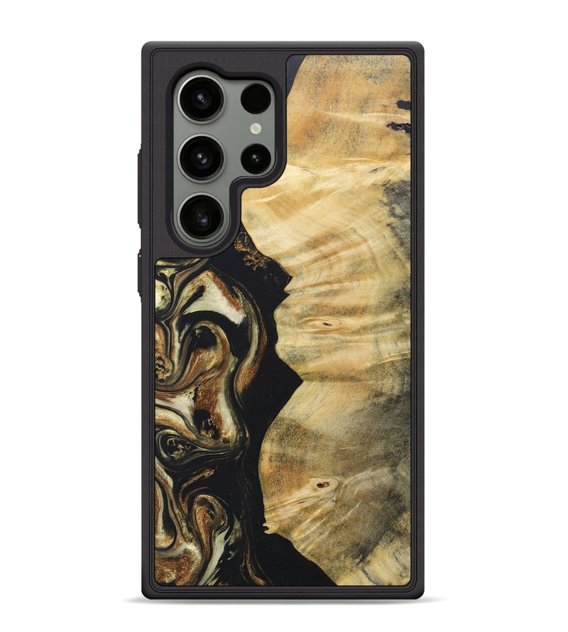 Galaxy S24 Ultra Wood+Resin Phone Case - Miguel (Black & White, 686542)
