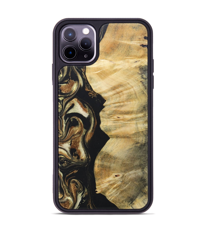 iPhone 11 Pro Max Wood+Resin Phone Case - Miguel (Black & White, 686542)