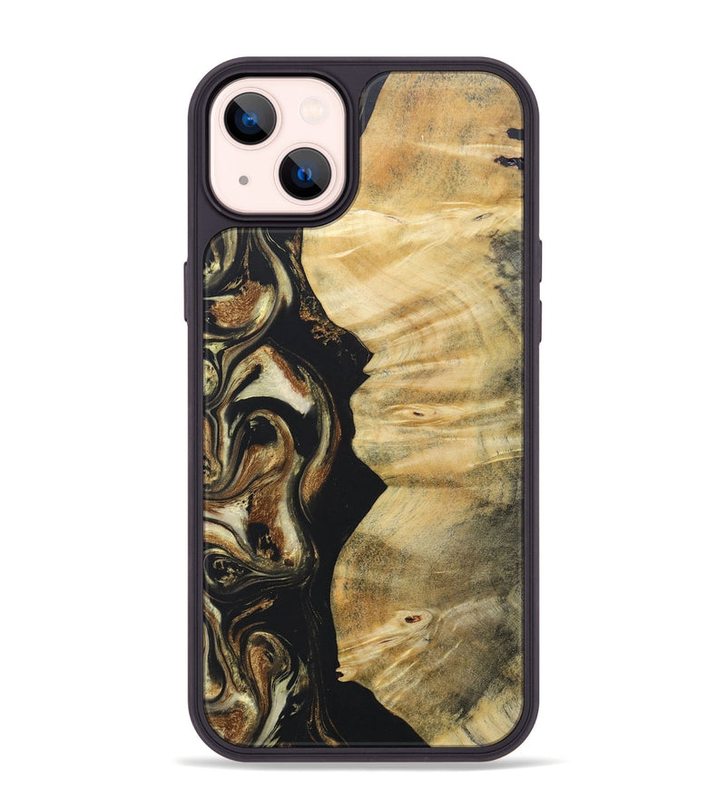iPhone 14 Plus Wood+Resin Phone Case - Miguel (Black & White, 686542)