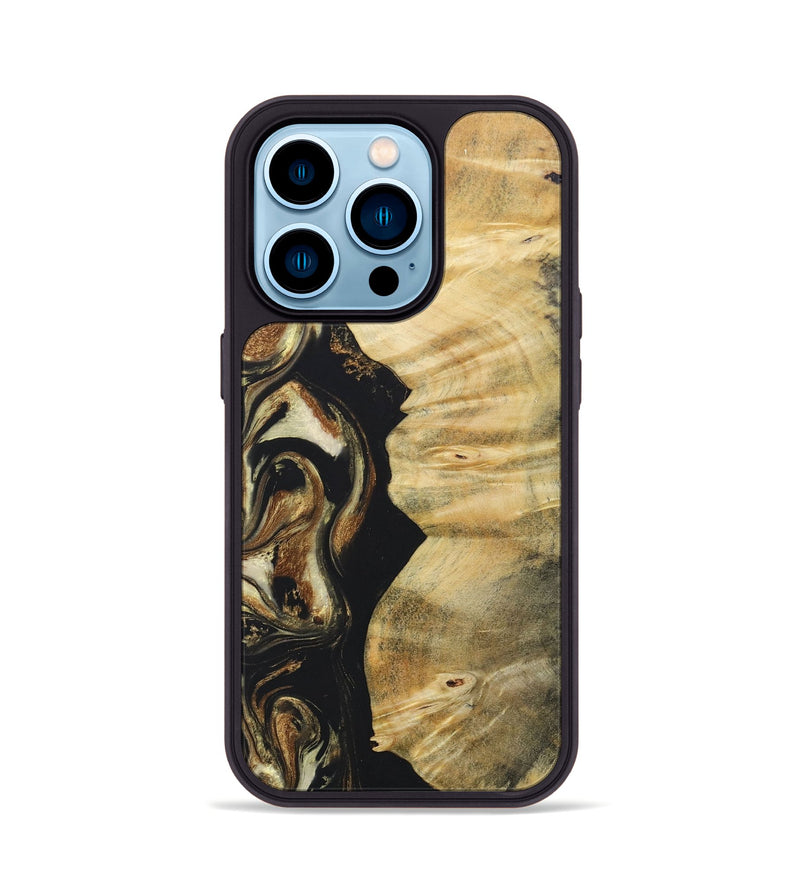 iPhone 14 Pro Wood+Resin Phone Case - Miguel (Black & White, 686542)