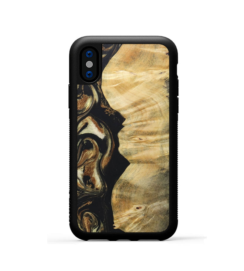 iPhone Xs Wood+Resin Phone Case - Miguel (Black & White, 686542)