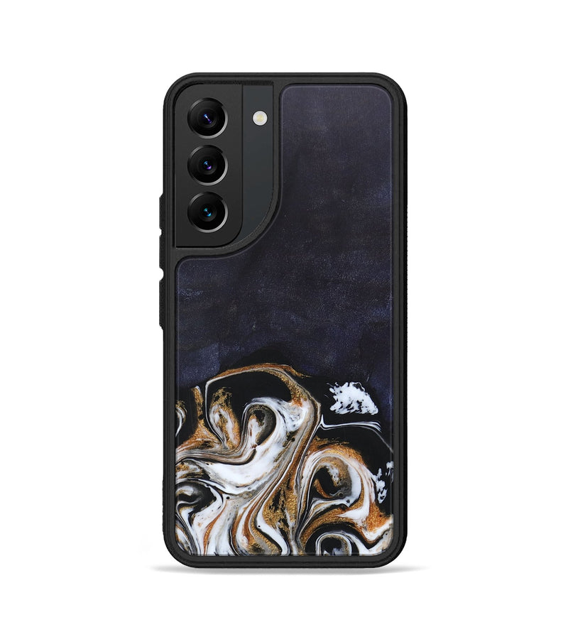 Galaxy S22 Wood+Resin Phone Case - Jolene (Black & White, 686549)
