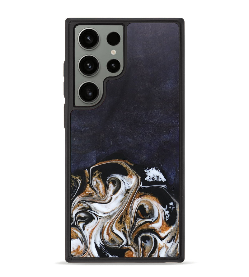Galaxy S23 Ultra Wood+Resin Phone Case - Jolene (Black & White, 686549)