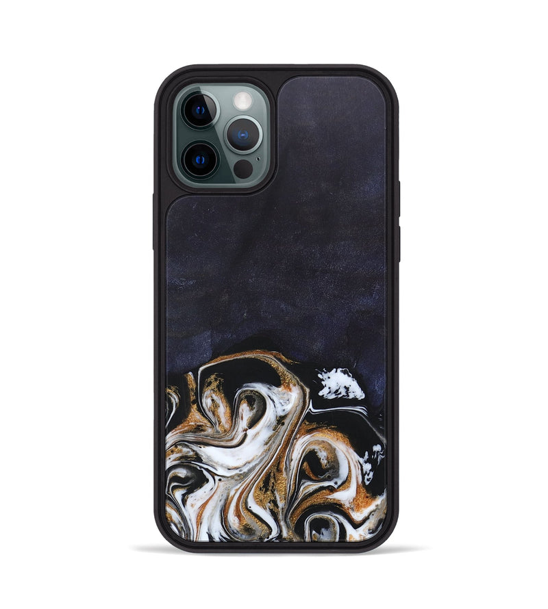 iPhone 12 Pro Wood+Resin Phone Case - Jolene (Black & White, 686549)