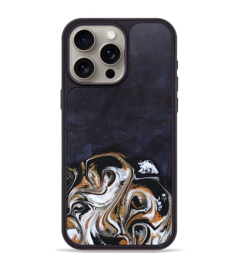 iPhone 15 Pro Max Wood+Resin Phone Case - Jolene (Black & White, 686549)