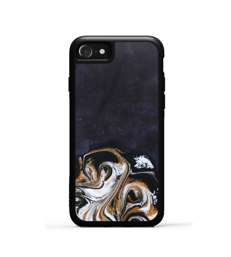 iPhone SE Wood+Resin Phone Case - Jolene (Black & White, 686549)