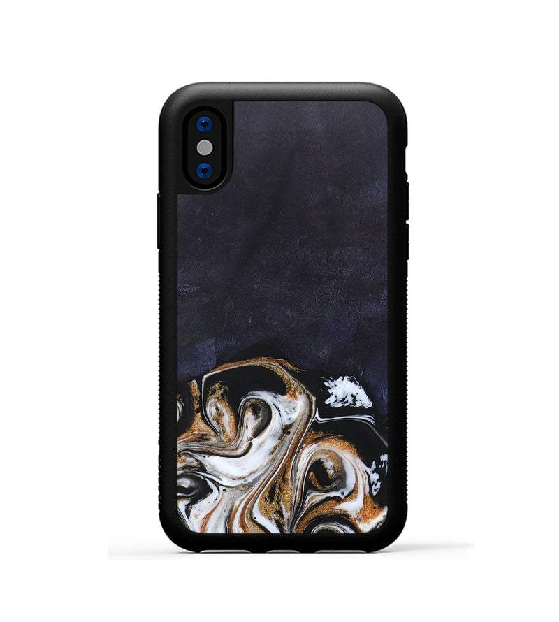 iPhone Xs Wood+Resin Phone Case - Jolene (Black & White, 686549)