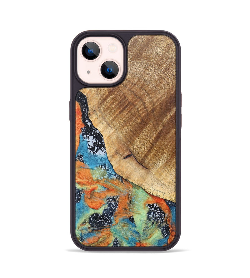 iPhone 14 Wood+Resin Phone Case - Vera (Cosmos, 686624)