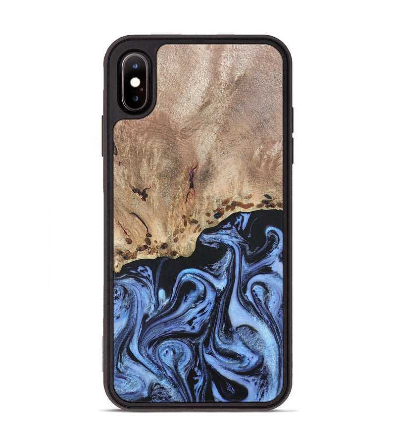 iPhone Xs Max Wood+Resin Phone Case - Monica (Blue, 686667)