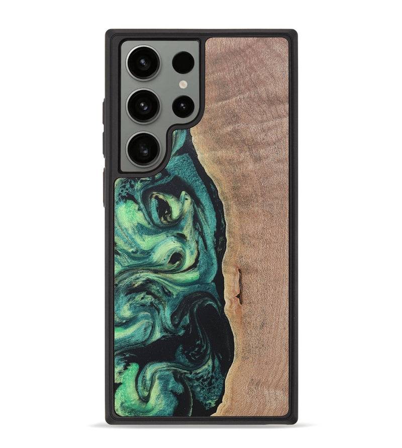 Galaxy S23 Ultra Wood+Resin Phone Case - Emerson (Green, 686717)