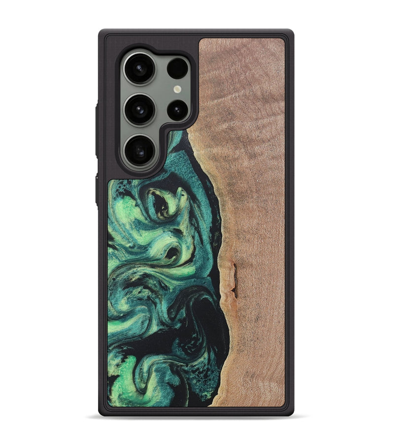 Galaxy S24 Ultra Wood+Resin Phone Case - Emerson (Green, 686717)