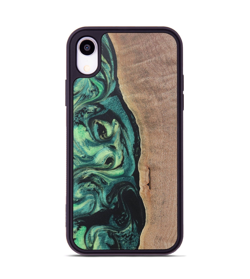 iPhone Xr Wood+Resin Phone Case - Emerson (Green, 686717)