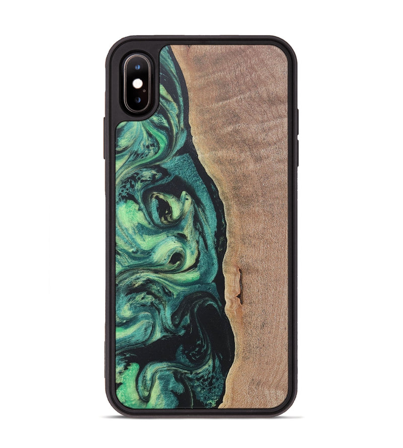 iPhone Xs Max Wood+Resin Phone Case - Emerson (Green, 686717)