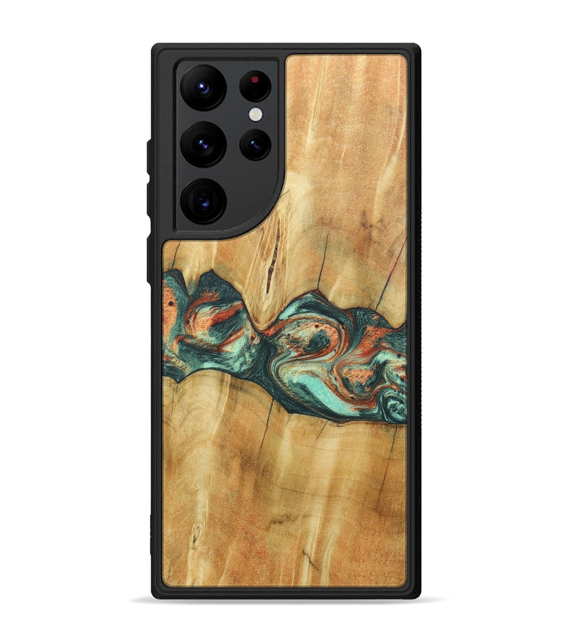 Galaxy S22 Ultra Wood+Resin Phone Case - Jaqueline (Green, 686731)