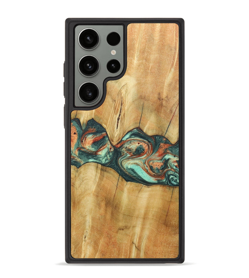 Galaxy S23 Ultra Wood+Resin Phone Case - Jaqueline (Green, 686731)