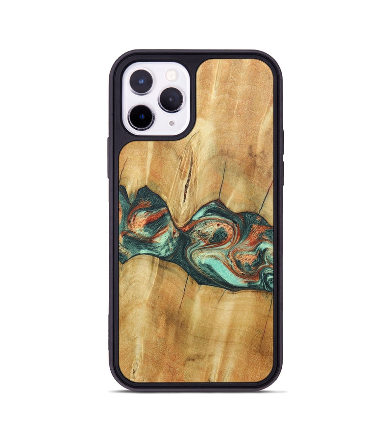 iPhone 11 Pro Wood+Resin Phone Case - Jaqueline (Green, 686731)