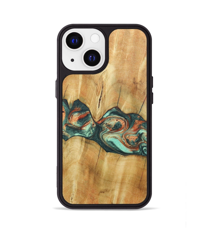 iPhone 13 Wood+Resin Phone Case - Jaqueline (Green, 686731)