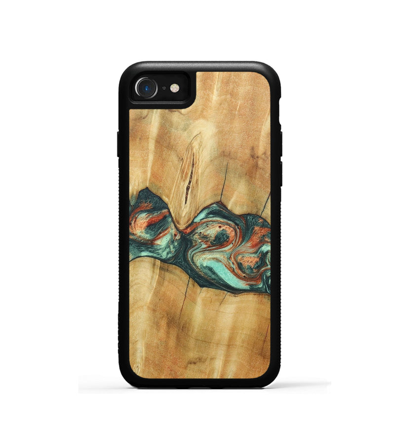 iPhone SE Wood+Resin Phone Case - Jaqueline (Green, 686731)